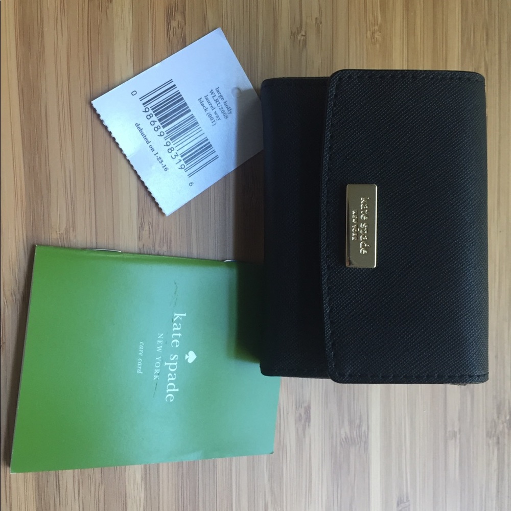 Kate Spade Large Holly Laurel Way Wallet- Black
